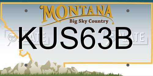 KUS63B Montana License Plate