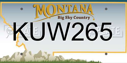 KUW265 Montana License Plate
