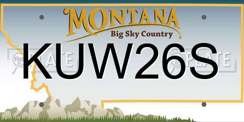 KUW26S Montana License Plate