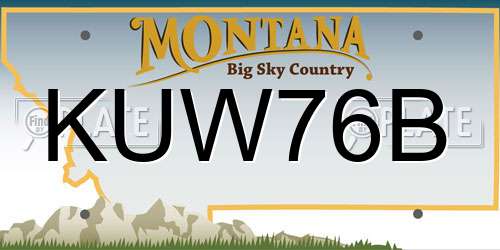 KUW76B Montana License Plate