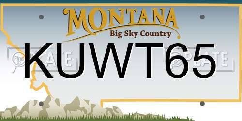 KUWT65 Montana License Plate