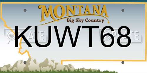 KUWT68 Montana License Plate
