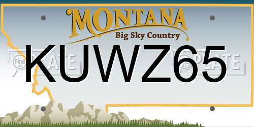 KUWZ65 Montana License Plate