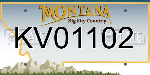 KV01102 Montana License Plate