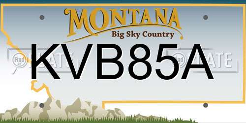 KVB85A Montana License Plate