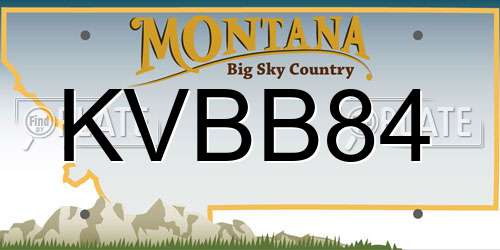 KVBB84 Montana License Plate