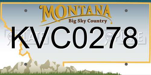 KVC0278 Montana License Plate