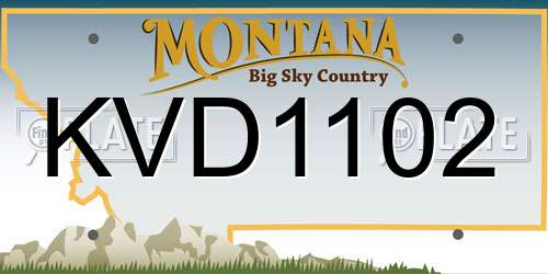 KVD1102 Montana License Plate
