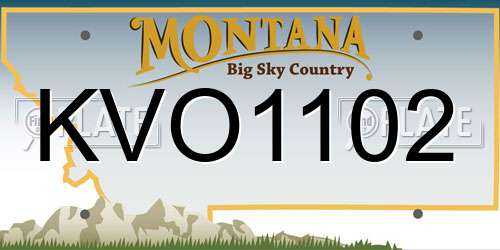 KVO1102 Montana License Plate