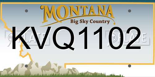 KVQ1102 Montana License Plate