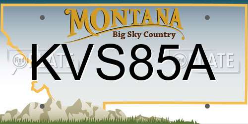 KVS85A Montana License Plate
