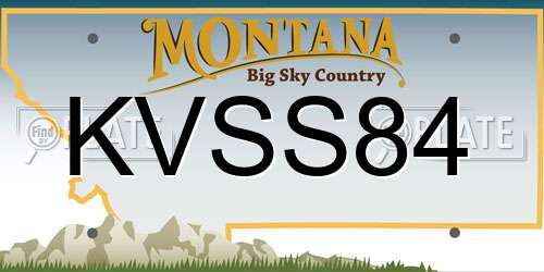 KVSS84 Montana License Plate