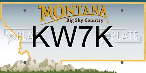 KW7K Montana License Plate