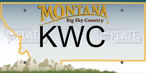 KWC Montana License Plate