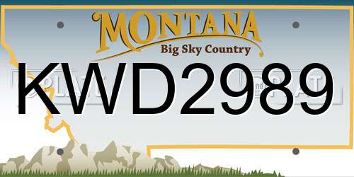 KWD2989 Montana License Plate