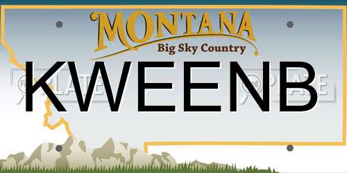 KWEENB Montana License Plate