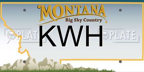 KWH Montana License Plate