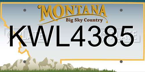 KWL4385 Montana License Plate