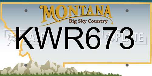 KWR673 Montana License Plate