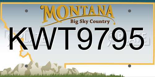 KWT9795 Montana License Plate
