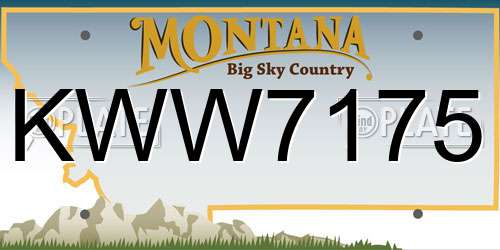 KWW7175 Montana License Plate