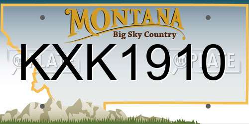 KXK1910 Montana License Plate