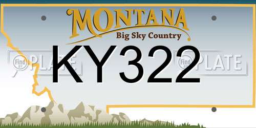 KY322 Montana License Plate