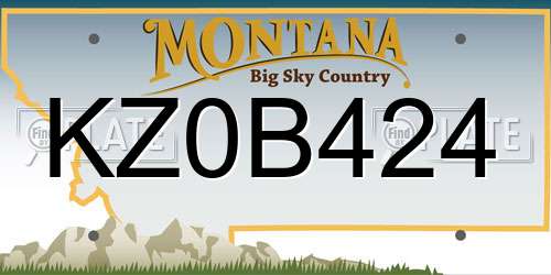 KZ0B424 Montana License Plate