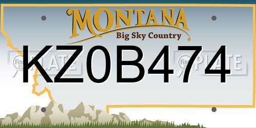 KZ0B474 Montana License Plate