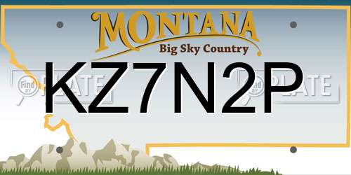 KZ7N2P Montana License Plate