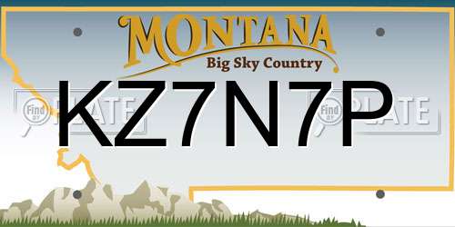 KZ7N7P Montana License Plate