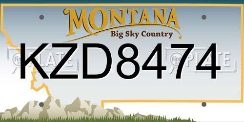 KZD8474 Montana License Plate