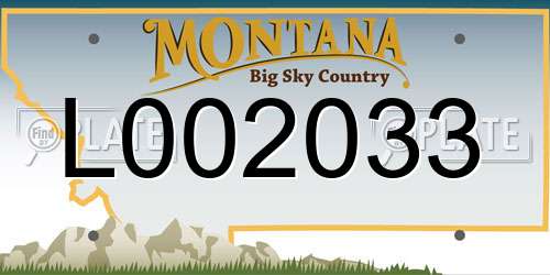 L002033 Montana License Plate