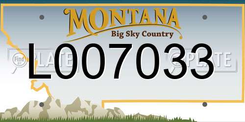 L007033 Montana License Plate
