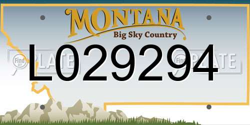 L029294 Montana License Plate
