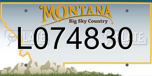 L074830 Montana License Plate