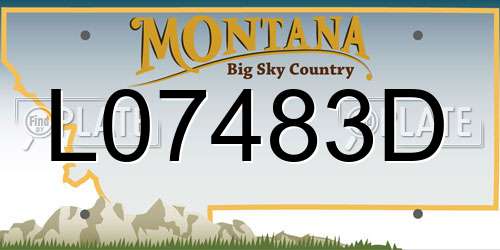 L07483D Montana License Plate