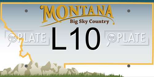 L10 Montana License Plate