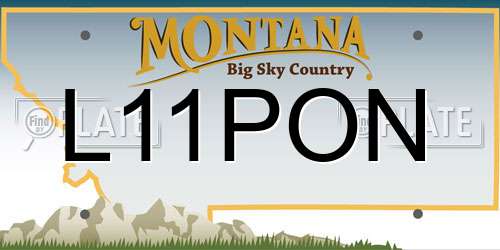 L11PON Montana License Plate
