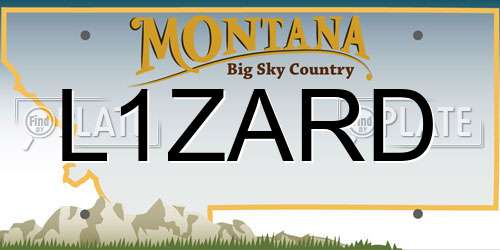 L1ZARD Montana License Plate