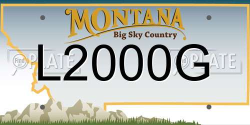 L2000G Montana License Plate