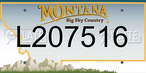 L207516 Montana License Plate