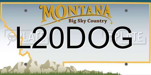 L20DOG Montana License Plate
