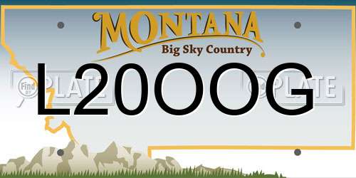 L20OOG Montana License Plate