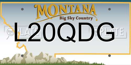 L20QDG Montana License Plate