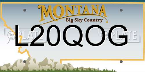 L20QOG Montana License Plate