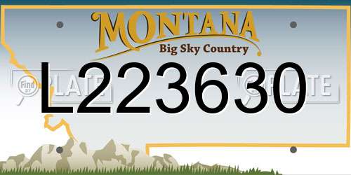 L223630 Montana License Plate