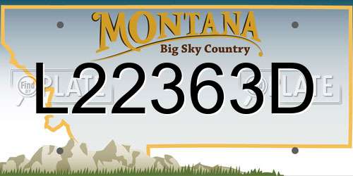 L22363D Montana License Plate