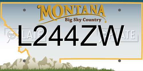 L244ZW Montana License Plate