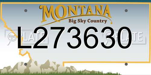 L273630 Montana License Plate